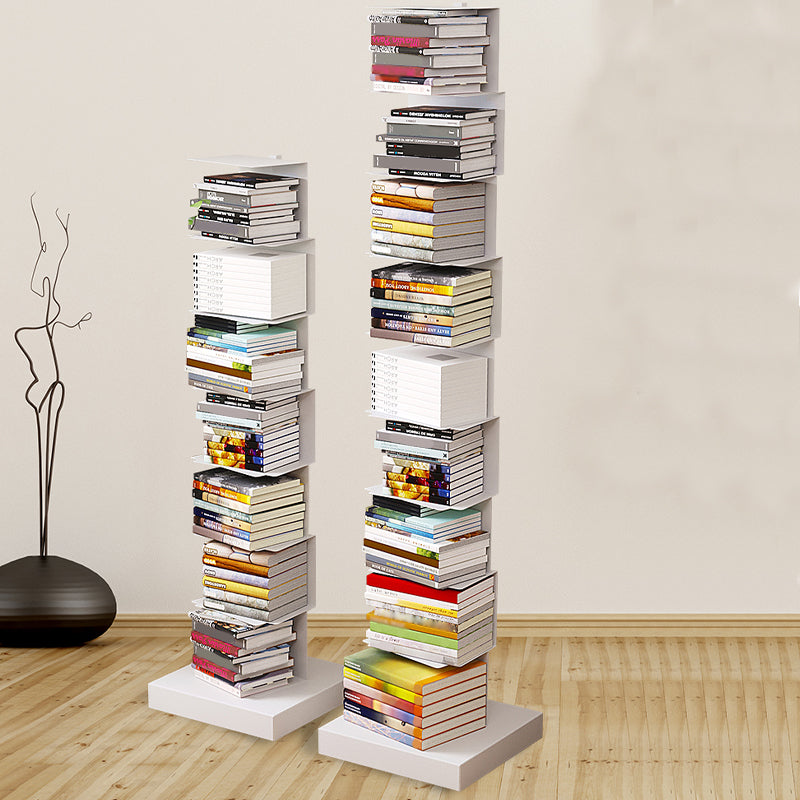 Contemporary Corner Bookcase Geometry Vertical Bookshelf for Living Room