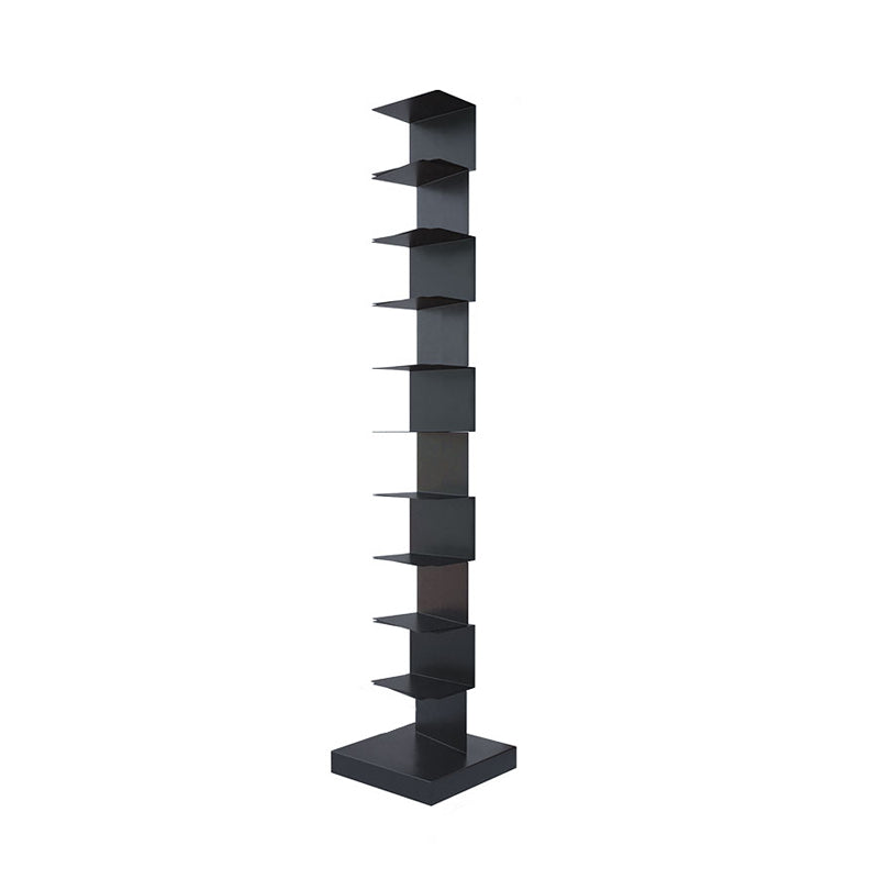 Contemporary Corner Bookcase Geometry Vertical Bookshelf for Living Room