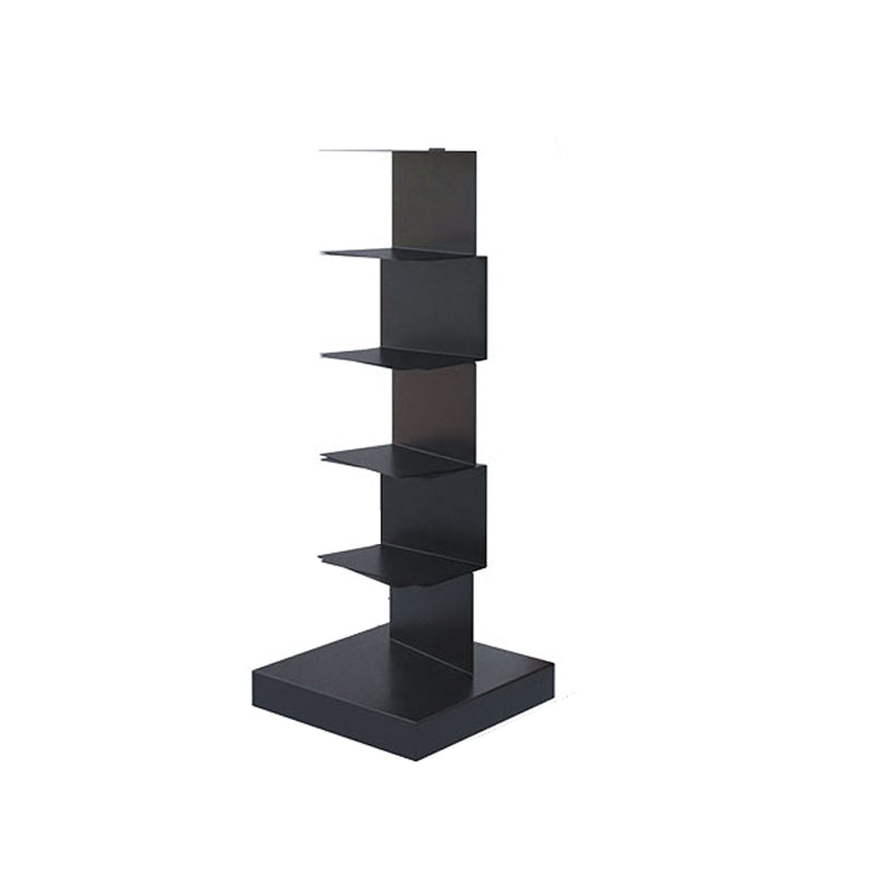 Contemporary Corner Bookcase Geometry Vertical Bookshelf for Living Room