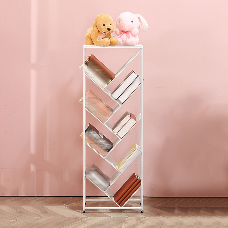 Contemporary Corner Bookcase Geometry Vertical Bookshelf for Living Room