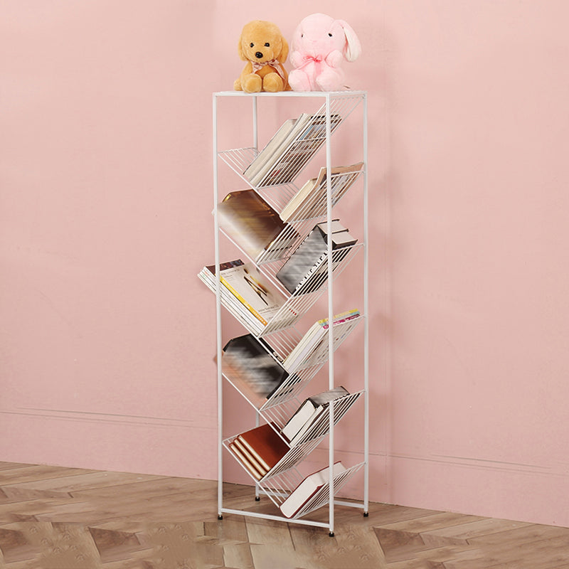 Contemporary Corner Bookcase Geometry Vertical Bookshelf for Living Room