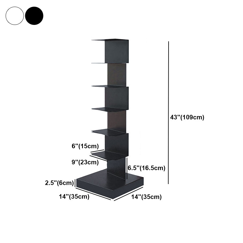 Contemporary Corner Bookcase Geometry Vertical Bookshelf for Living Room