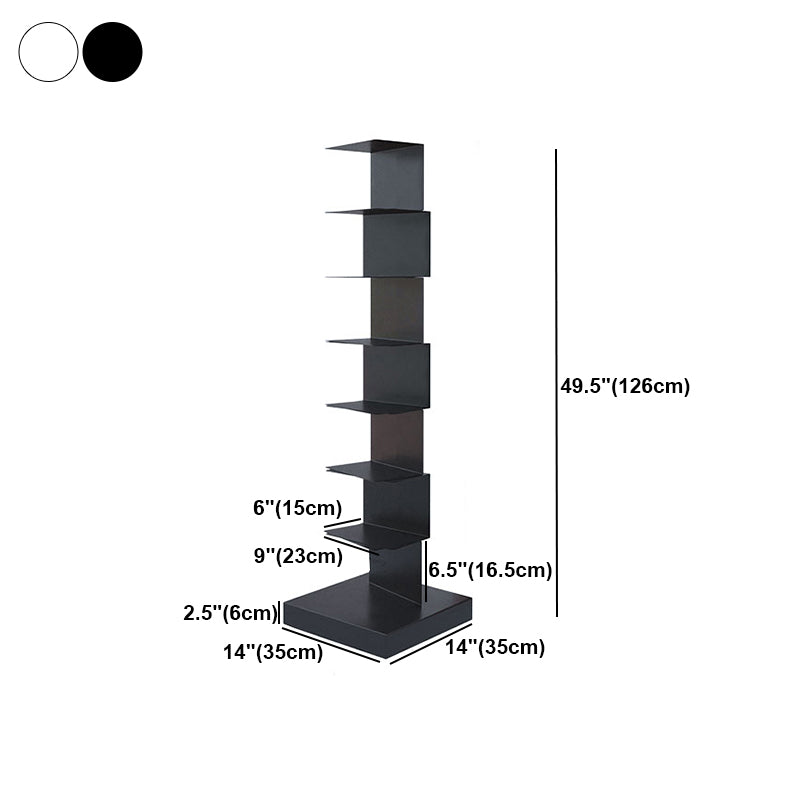Contemporary Corner Bookcase Geometry Vertical Bookshelf for Living Room