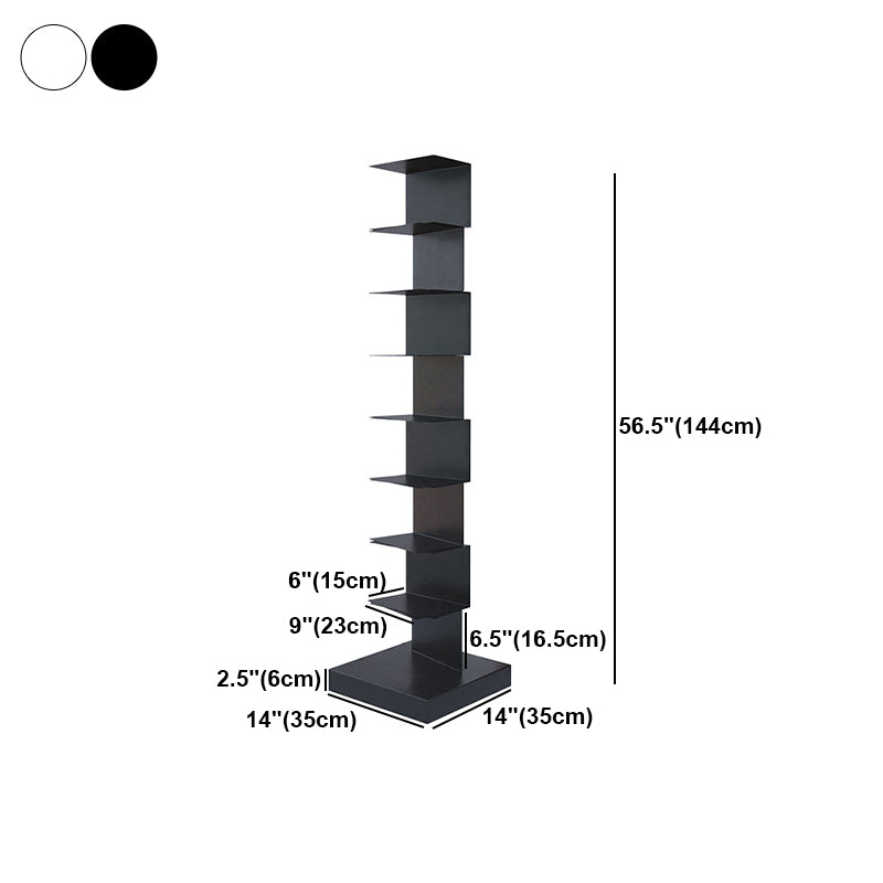 Contemporary Corner Bookcase Geometry Vertical Bookshelf for Living Room