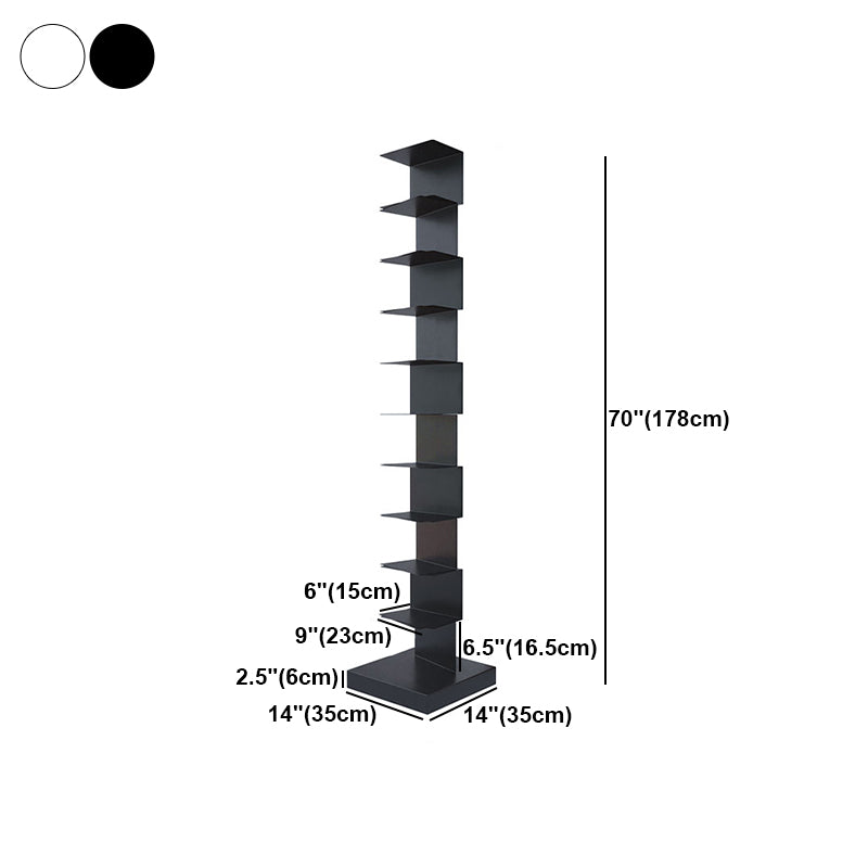 Contemporary Corner Bookcase Geometry Vertical Bookshelf for Living Room