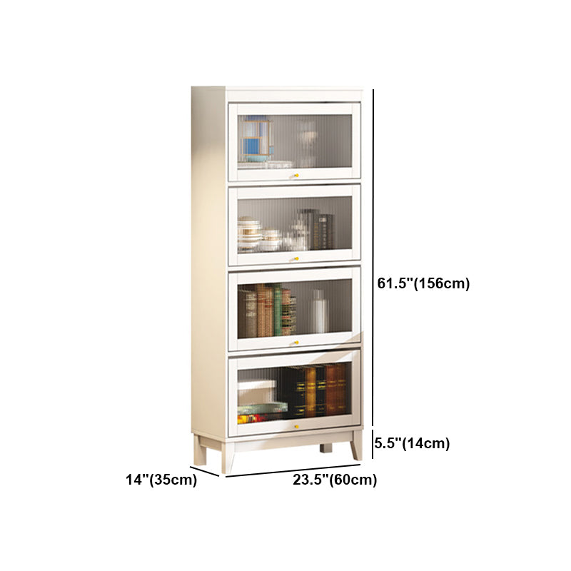 Urban Vertical Standard Bookcase White Manufactured Wood Bookshelf with Glass Doors