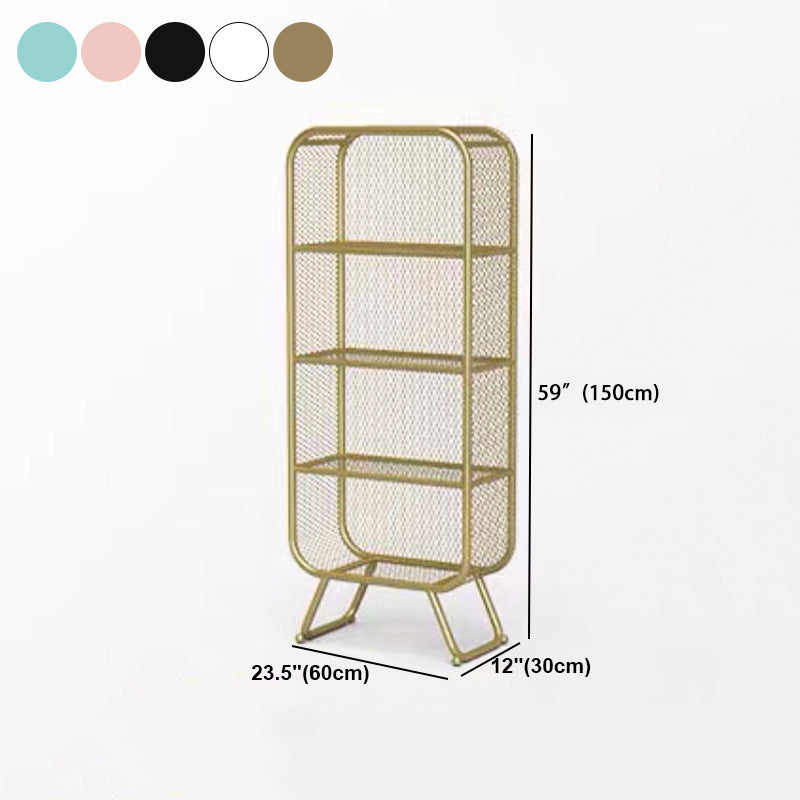 Iron Modern Standard Bookshelf Closed Back Vertical Bookcase for Home