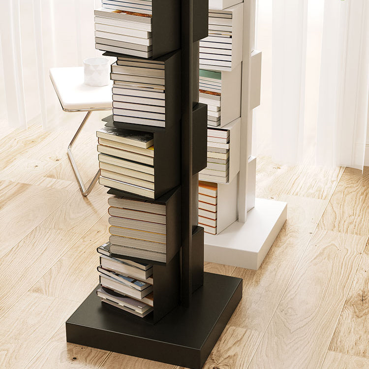 Contemporary Corner Bookshelf Closed Back Iron Vertical Bookcase