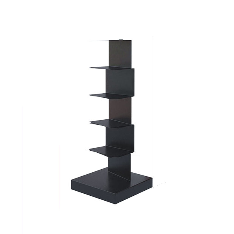 Contemporary Corner Bookshelf Closed Back Iron Vertical Bookcase