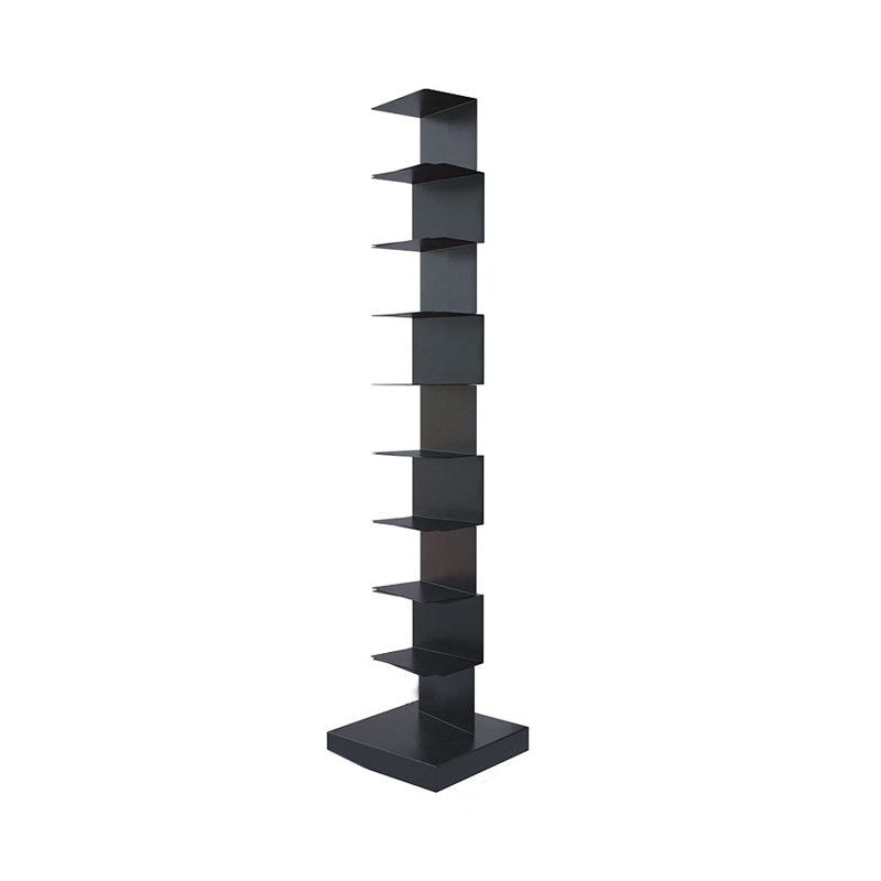 Contemporary Corner Bookshelf Closed Back Iron Vertical Bookcase