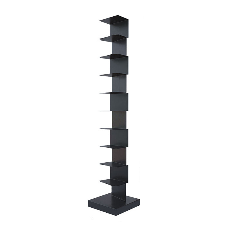 Contemporary Corner Bookshelf Closed Back Iron Vertical Bookcase