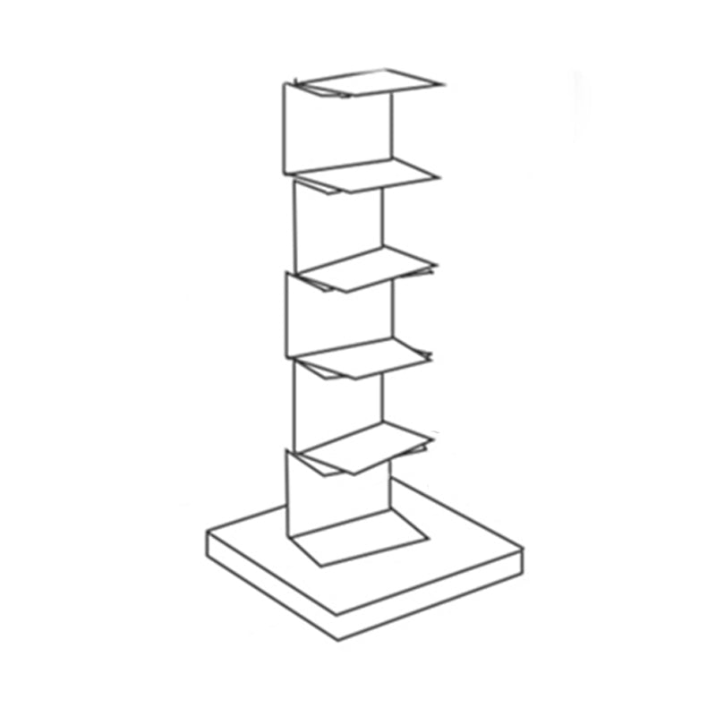 Contemporary Corner Bookshelf Closed Back Iron Vertical Bookcase