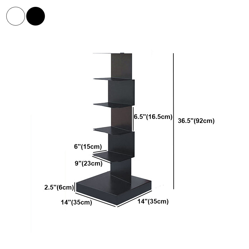Contemporary Corner Bookshelf Closed Back Iron Vertical Bookcase