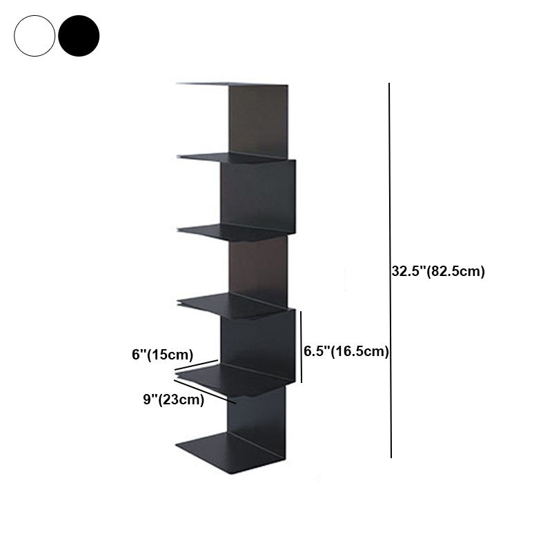 Contemporary Corner Bookshelf Closed Back Iron Vertical Bookcase