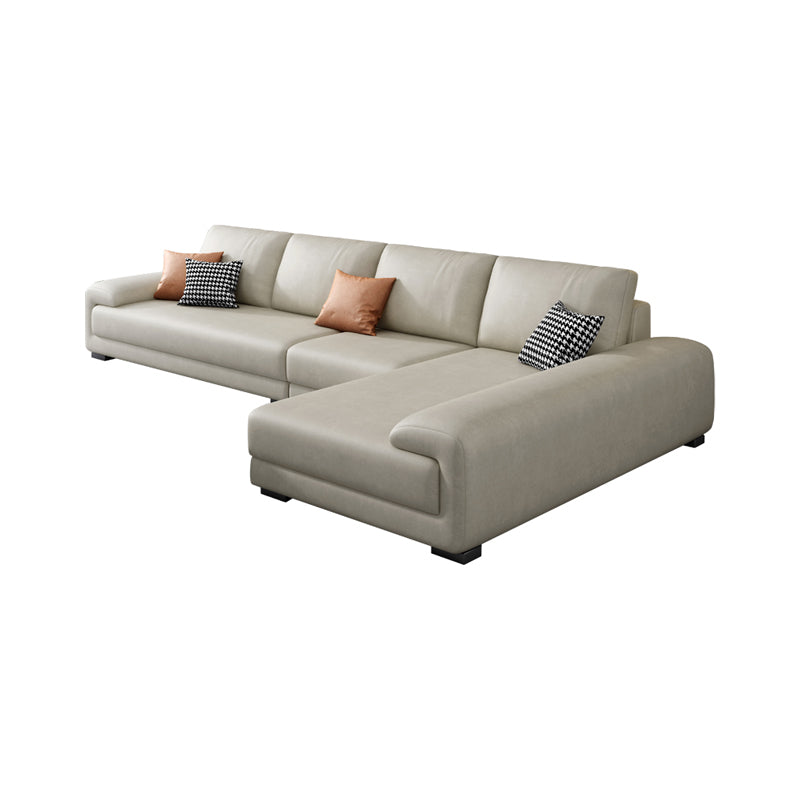 133.9"W √ó 70.87"D √ó35.43"H Faux Leather Pillow Top Arm Sectional with Stain-Resistant