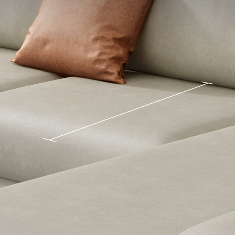 133.9"W √ó 70.87"D √ó35.43"H Faux Leather Pillow Top Arm Sectional with Stain-Resistant