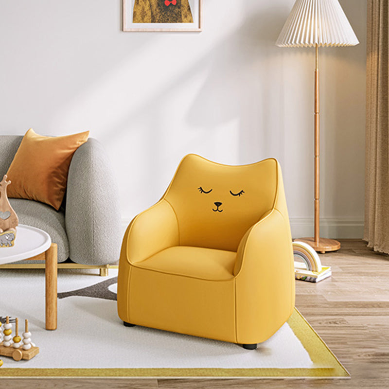 PU Chair Arms Included Basic Four Legs Chair for Living Room