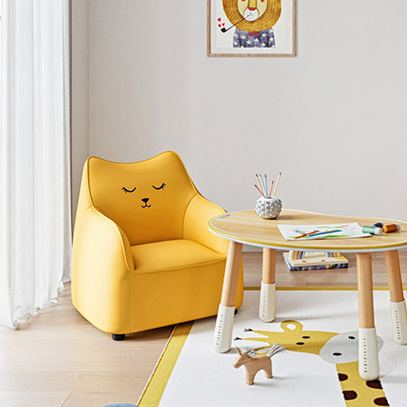 PU Chair Arms Included Basic Four Legs Chair for Living Room