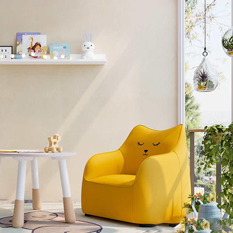 PU Chair Arms Included Basic Four Legs Chair for Living Room