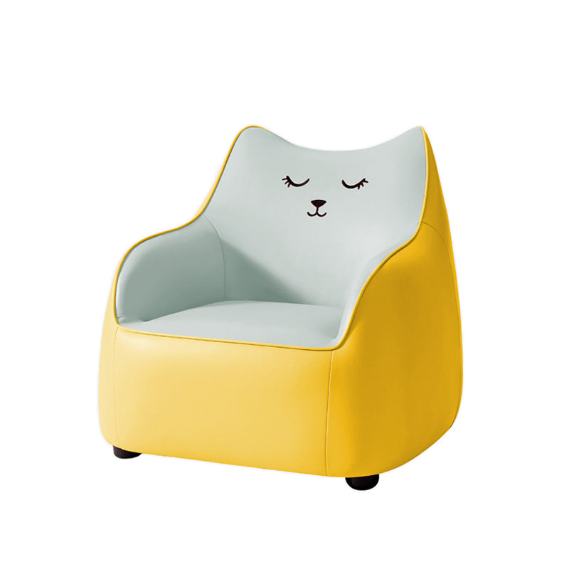 PU Chair Arms Included Basic Four Legs Chair for Living Room