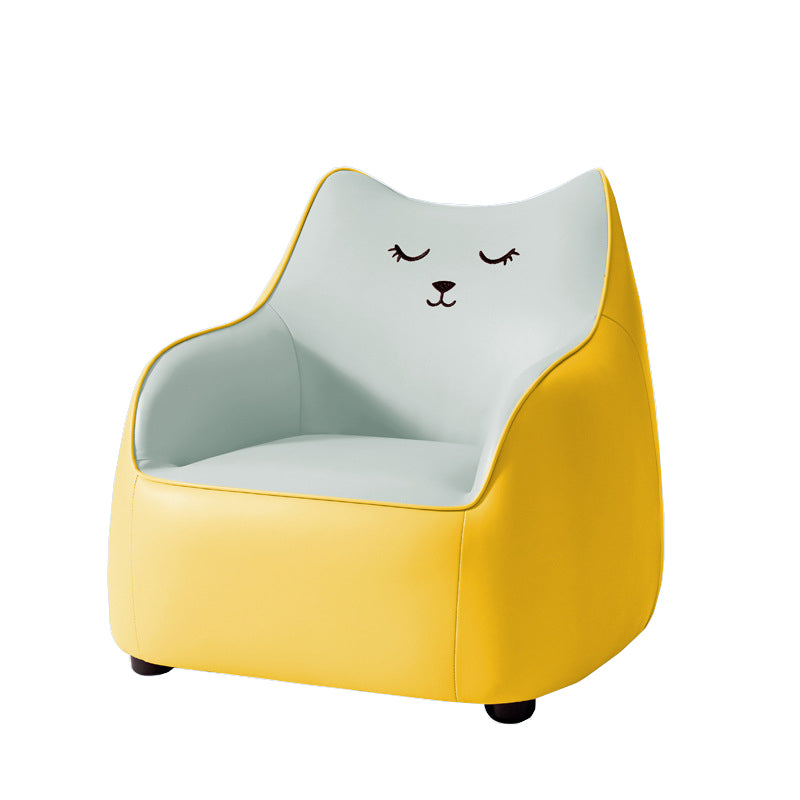 PU Chair Arms Included Basic Four Legs Chair for Living Room