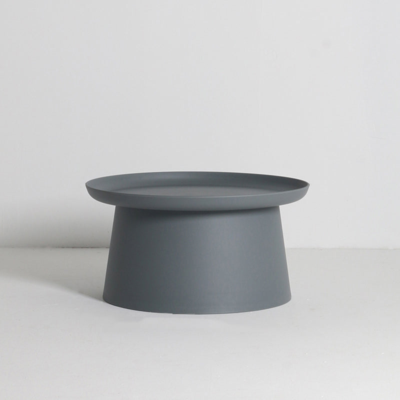 Pedestal Base Design Cocktail Table RoundSolid Wood/acrylic Top Coffee Table