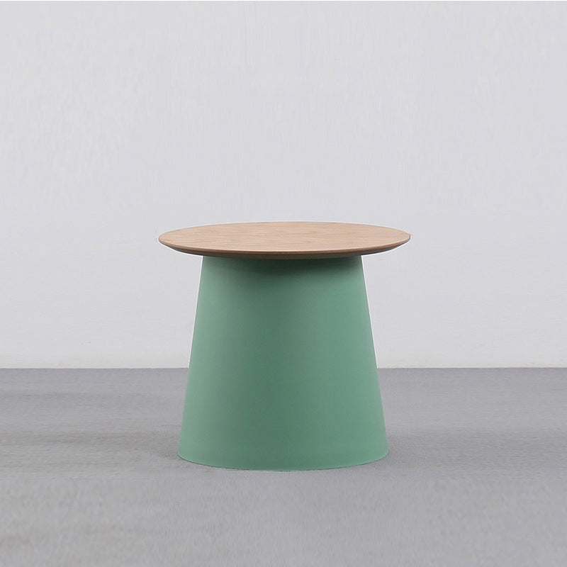 Pedestal Base Design Cocktail Table RoundSolid Wood/acrylic Top Coffee Table