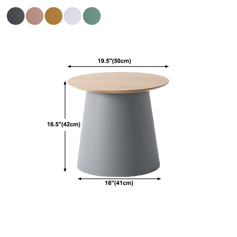 Pedestal Base Design Cocktail Table RoundSolid Wood/acrylic Top Coffee Table