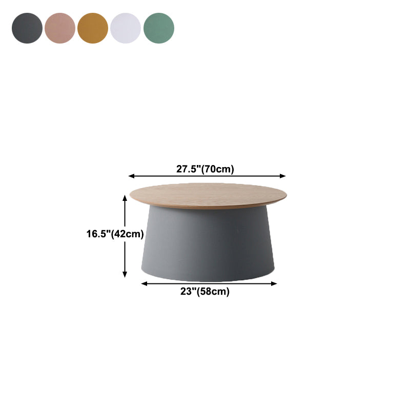 Pedestal Base Design Cocktail Table RoundSolid Wood/acrylic Top Coffee Table