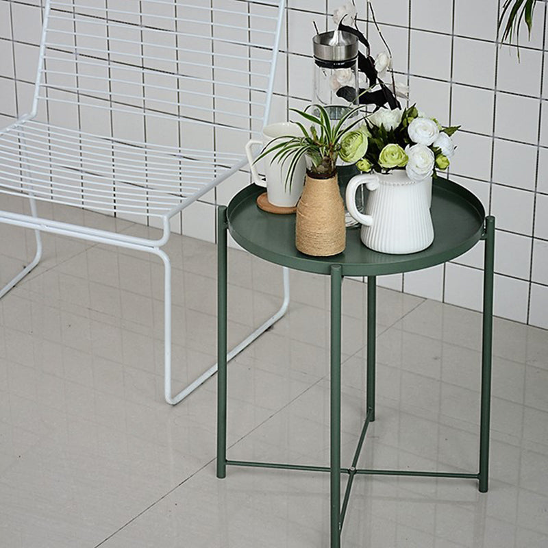 4 Legs Base Design Cocktail Table Multi-color Selection of Metal Iron Round Coffee Table