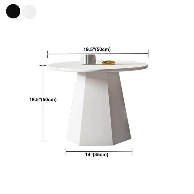 Pedestal Base Designed Cocktail Table White/black Metal Circular Coffee Table