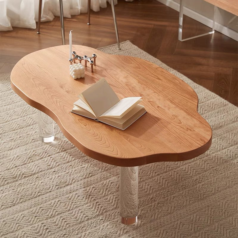 Nordic Style Cocktail Table Pine Material Wood ColorFree Shape Coffee Table
