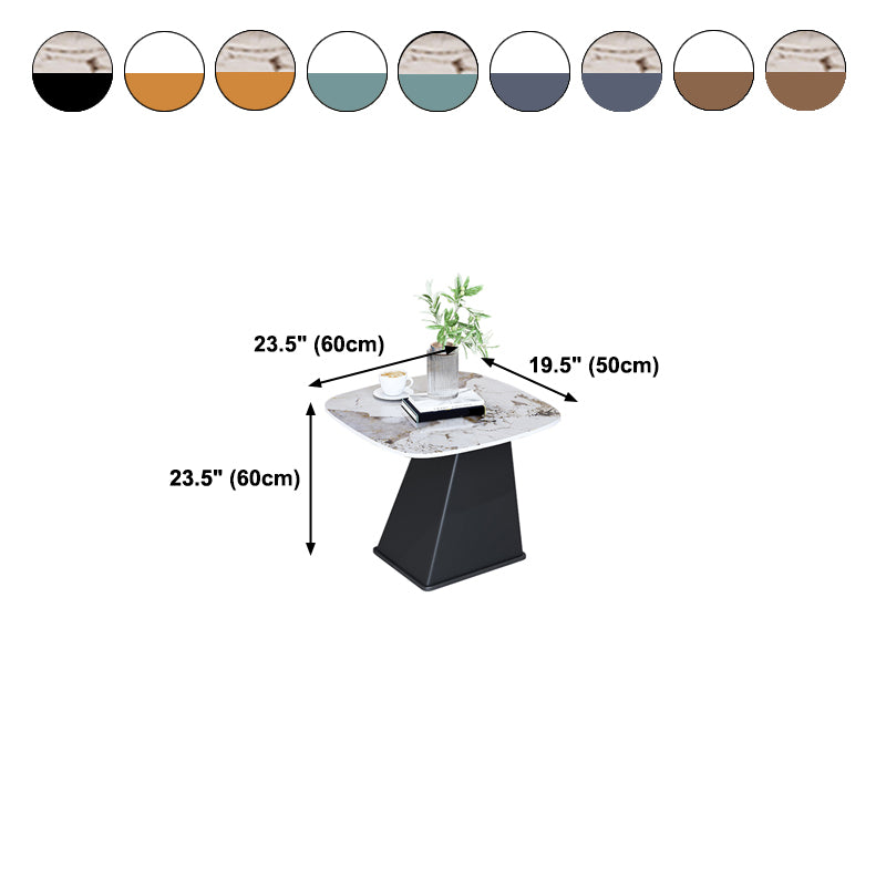 23.6" Floor Solid Wood Side Table Modern Multi - Color Marble Side Accent Table