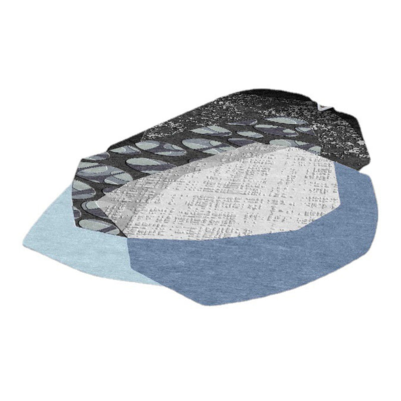 Tapis moderne gris en Polyester, bloc de couleurs irrégulières, lavable, pour la décoration de la maison