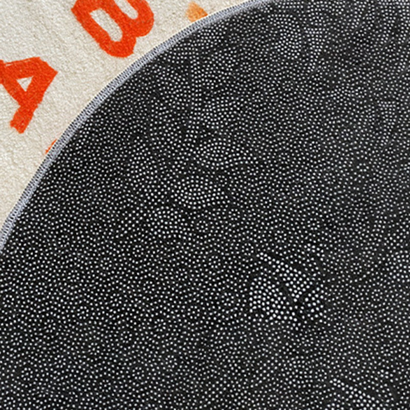 Gray Modern Rug Polyester Irregular Color Block Rug Washable Rug for Home Decor