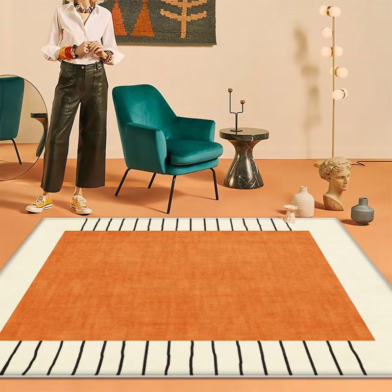 Beige Modern Rug Polyester Circle Pattern Rug Washable Rug for Home Decor