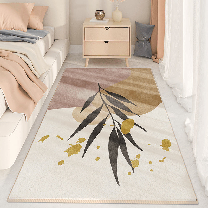 Tapis moderne beige en Polyester, pièce de couleur, résistant aux taches, pour l'intérieur, pour la décoration de la maison