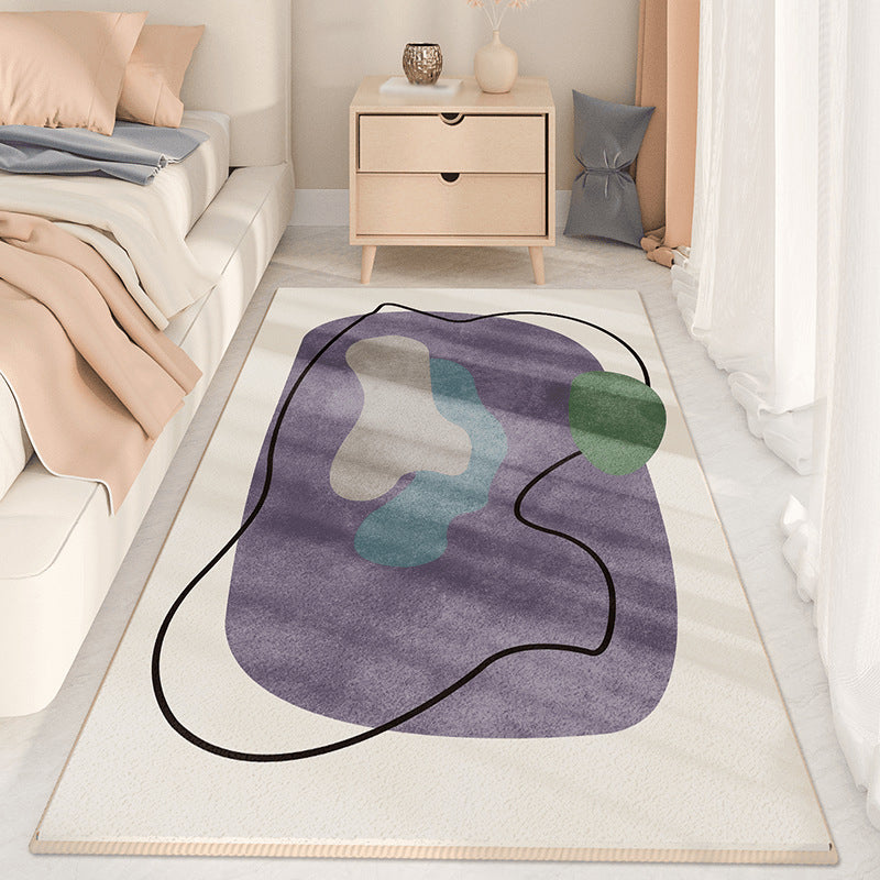 Tapis moderne beige en Polyester, pièce de couleur, résistant aux taches, pour l'intérieur, pour la décoration de la maison