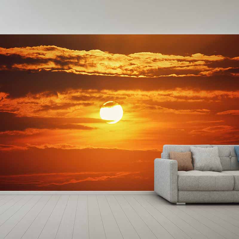 Photography Wall Mural Wallpaper Setting Sun Sitting Room Wall Mural
