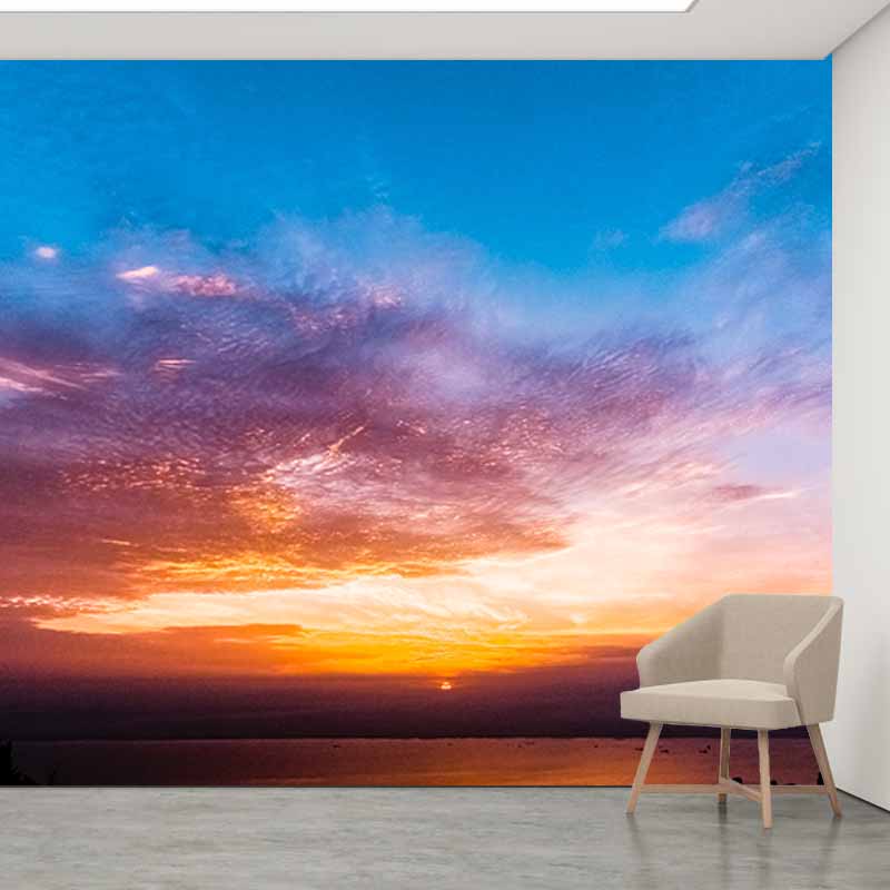 Photography Wall Mural Wallpaper Setting Sun Sitting Room Wall Mural