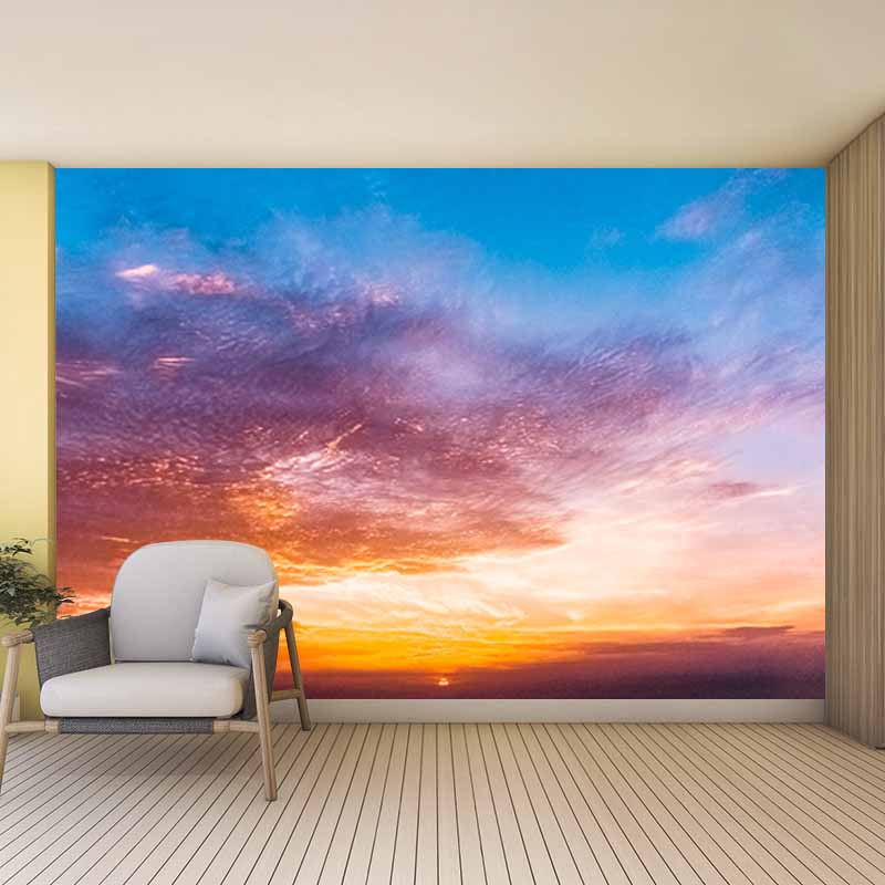 Photography Wall Mural Wallpaper Setting Sun Sitting Room Wall Mural
