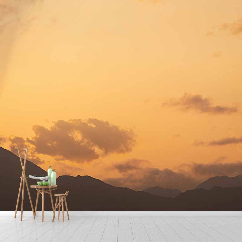 Setting Sun Photography Mildew Resistant Wallpaper Environmental Sleeping Room Wall Mural