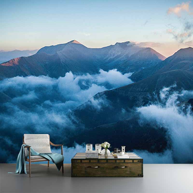 Modern Photography Mural Wallpaper Mountain Range Indoor Wall Mural