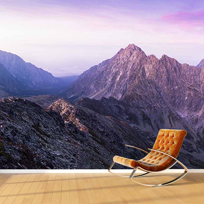 Photography Stain Resistant Wallpaper Mountain Range Living Room Wall Mural