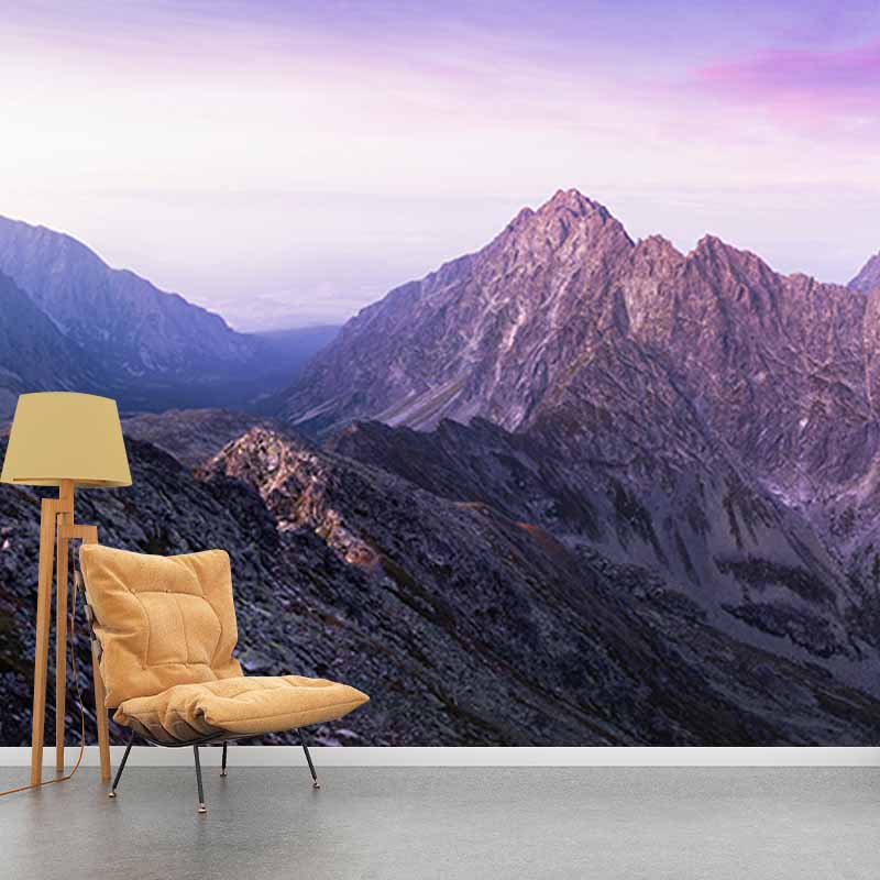Photography Stain Resistant Wallpaper Mountain Range Living Room Wall Mural