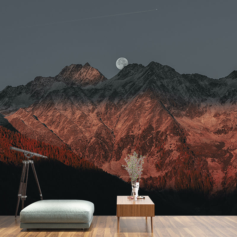 Mountain Range Stain Resistant Mural Washable Wallpaper Sitting Room Wall Mural
