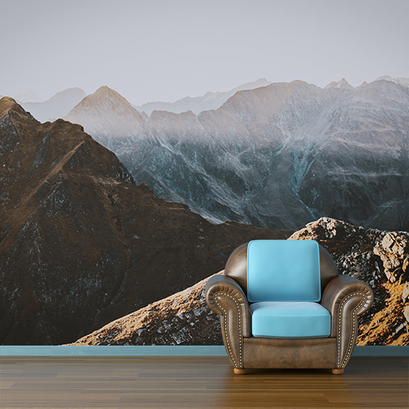 Photography Mountain Range Mural Mildew Resistant Wallpaper Sleeping Room Wall Mural