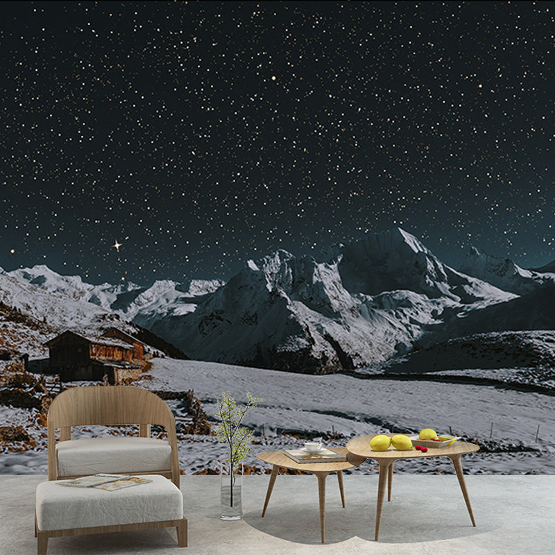 Photography Mountain Range Mural Mildew Resistant Wallpaper Sleeping Room Wall Mural