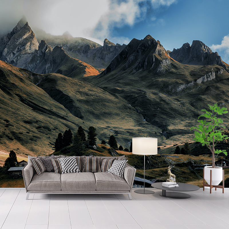 Beautiful Photography Mural Wallpaper Mountain Range Decorative Indoor Wall Mural