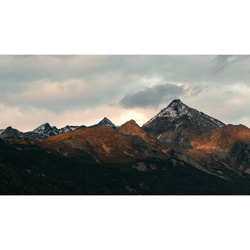 Photography Stain Resistant Mural Wallpaper Mountain Range Living Room Wall Mural